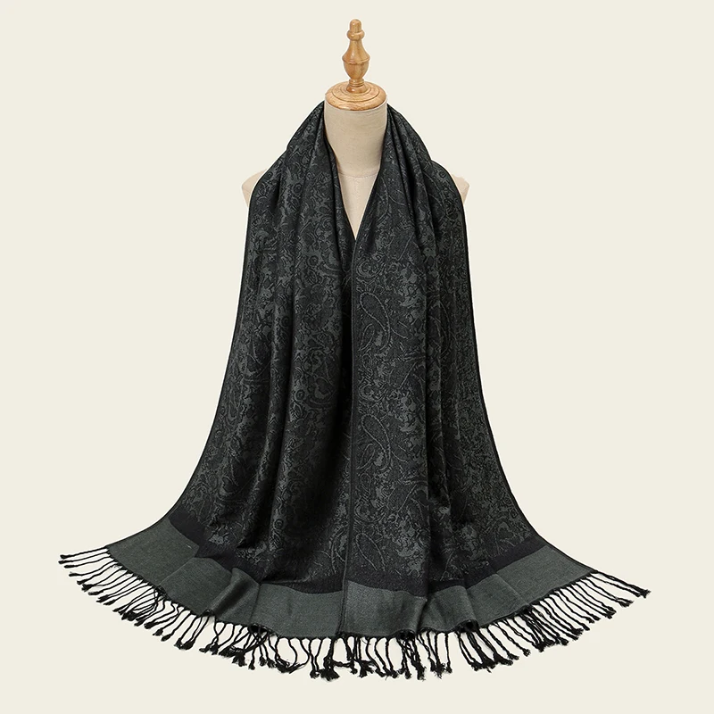 New Paisley Printed Hijab Scarf Viscose Tassels Shawl Woman Muslim Hijabs Acrylic Soft Wraps Ladies Ethnic Headscasrf  Female