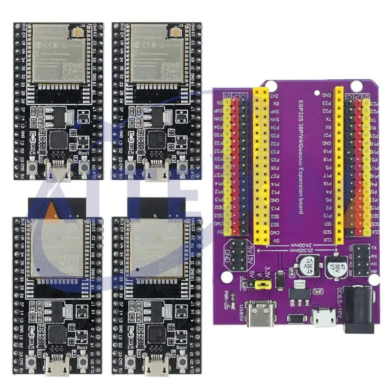 ESP32 Development Board TYPE-C/MICRO USB ESP32-DevKitC V4 WiFi+Bluetooth Dual Core ESP-WROOM-32 Expansion Board 38 PINS