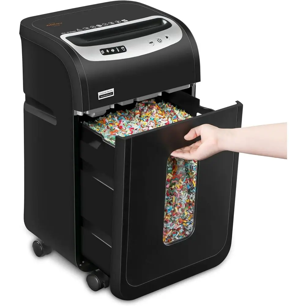 

Micro Cut Paper Shredder for Home Office - 60 Mins Run Time, Patented Cutter, Shreds CDs/Cards, 7.9 Gal Bin, Auto Jam Proof