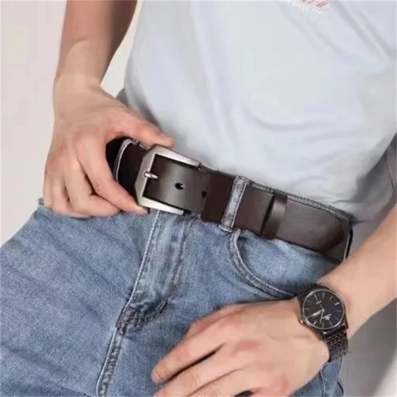 Authentic Men Belt Copper Automatic Buckle Fashionable Casual Style Business Versatile Simple High-end Feel belts for women image 6