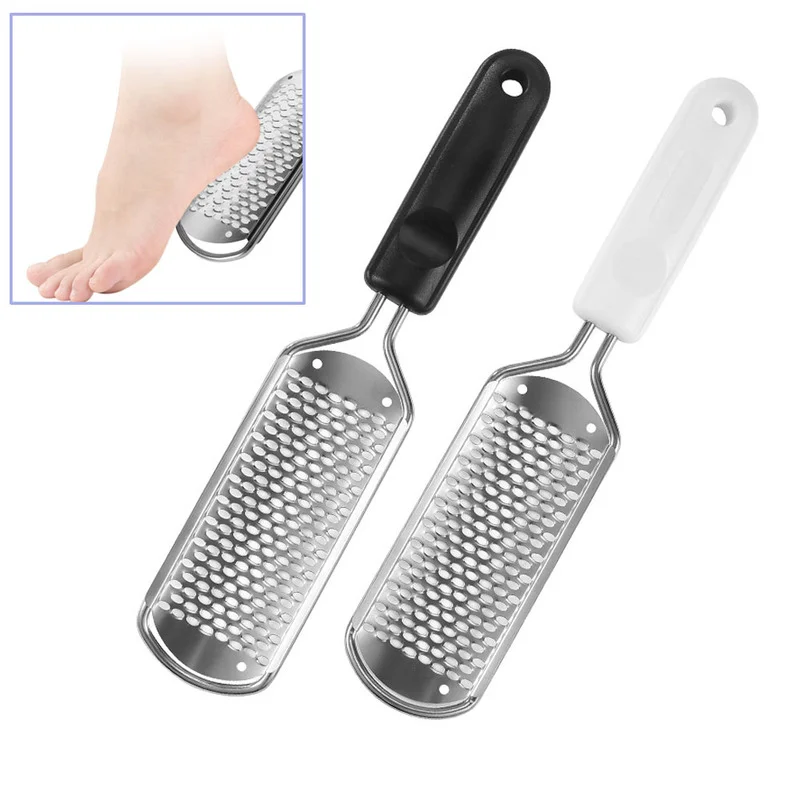 1pc Foot Rasp File Pedicure Stainless Steel Brush Scrubber Heel Callus Dead Skin Remover Exfoliating Professional Feet Care Tool