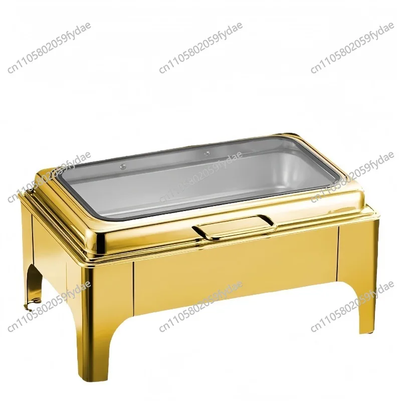 Stainless Steel Luxury Restaurant Insulation Furnace Gas Heating Buffet Furnace 9L Capacity Gold
