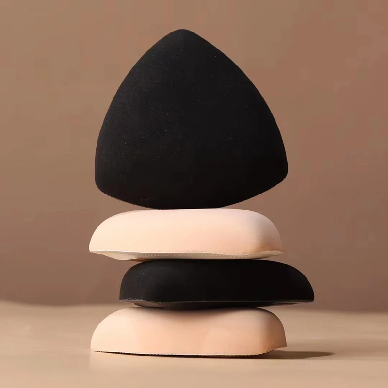 Triângulo veludo pó puff pizza farinha mini rosto maquiagem esponja cosméticos lavável leve molhado e seco maquiagem ferramenta beleza