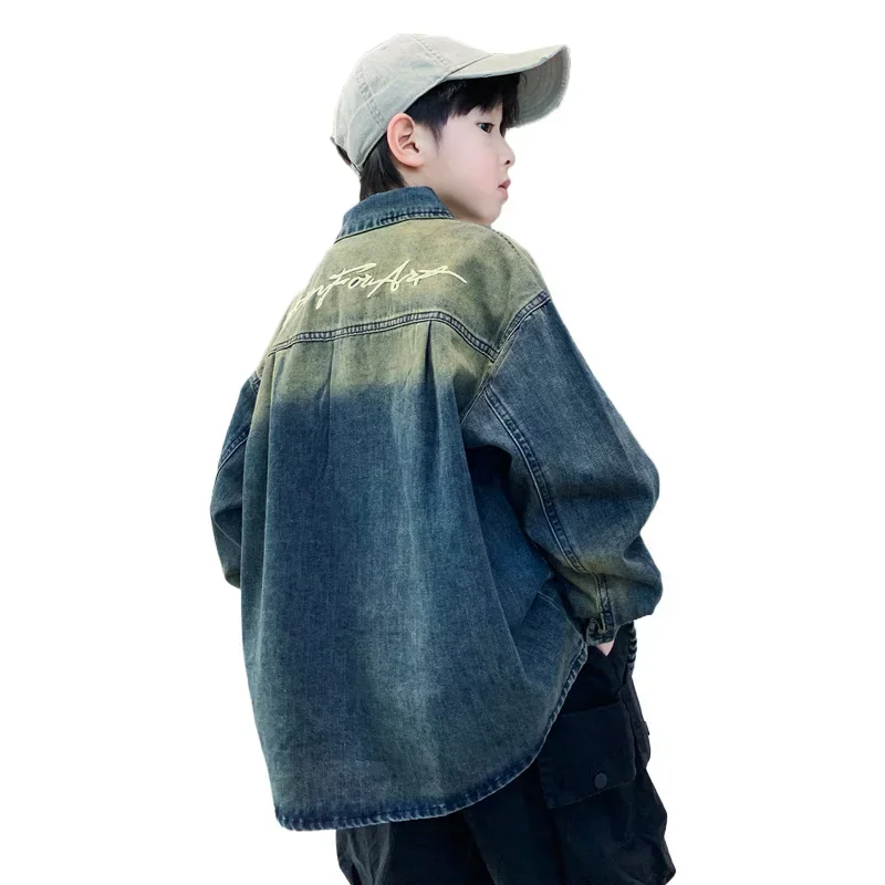 

Children Denim Jacket for Kids Boys Fashion Spring Autumn Tops Coat with Pockets Clothes Korean Style High Quality Teen Clothing