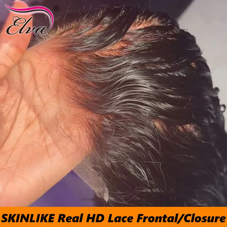 Elva Hair Bye Bye Knot 5x5 6x6 2x6 9x6 HD Lace Closure Pre Plucked Straight Human Hair Closures Mini Single Knot HD Lace Melted All Skins 13x4 13x6 HD Frontal