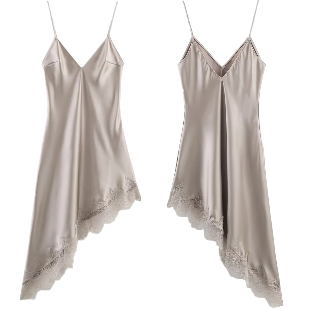 

Maxdutti French Elegant Satin Lace With Asymmetrical Stitching Dress Elegant Party Dresses Womens Dresses Sexy Dress Vestidos