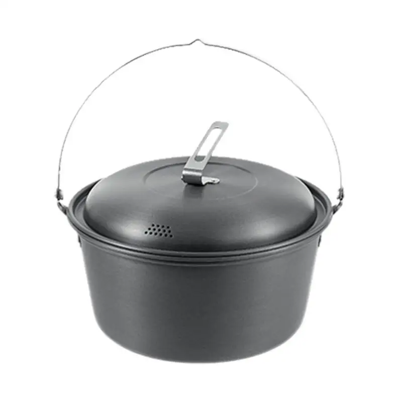 Camping Cooking Pot 4.5L Portable Steamer Camping Cooking Pot Non-Stick Pot Lightweight Cookware For Outdoor Dining For Rice