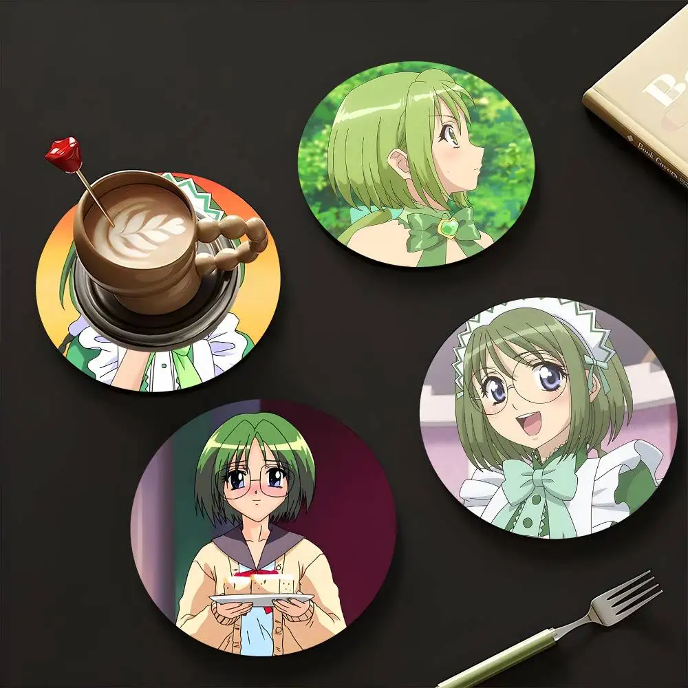 1pc Retasu Midorikawa Tokyo Mew Mew Wooden Coaster Colour Printing Cup Mat Home Desk Decoration Gifts