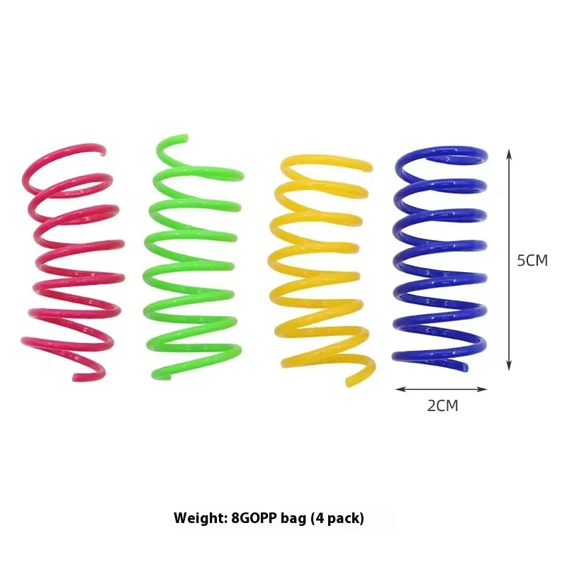 Pet cat toy spring jumping colored plastic cat spring rolling toy pet supplies image 5