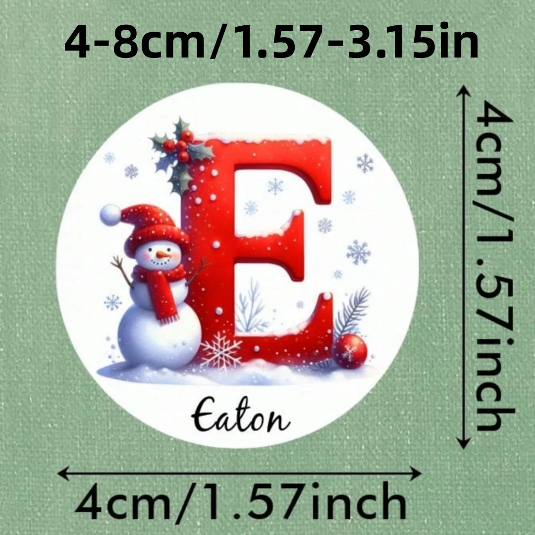 4-8CM Custom Holiday Stickers, Personalized Christmas Stickers, 54-108PCs Customized Name Tag Stickers, Custom Name Stickers