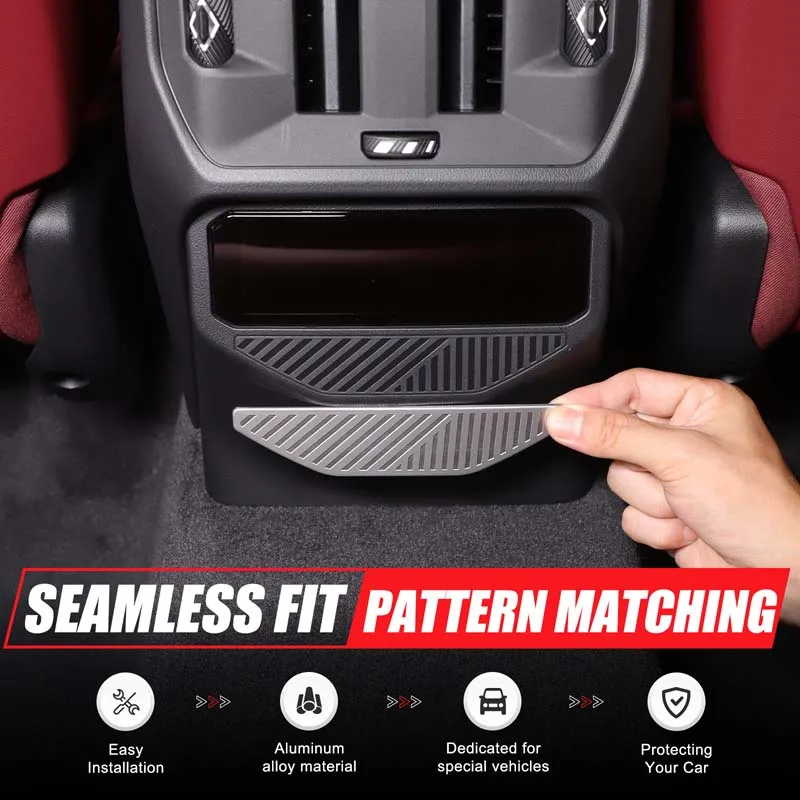

For BMW X3 G45 2025-2026 Stainless Steel Black Car Armrest Box Conditioner Outlet Filter Grille Cover Interior Car Accessories