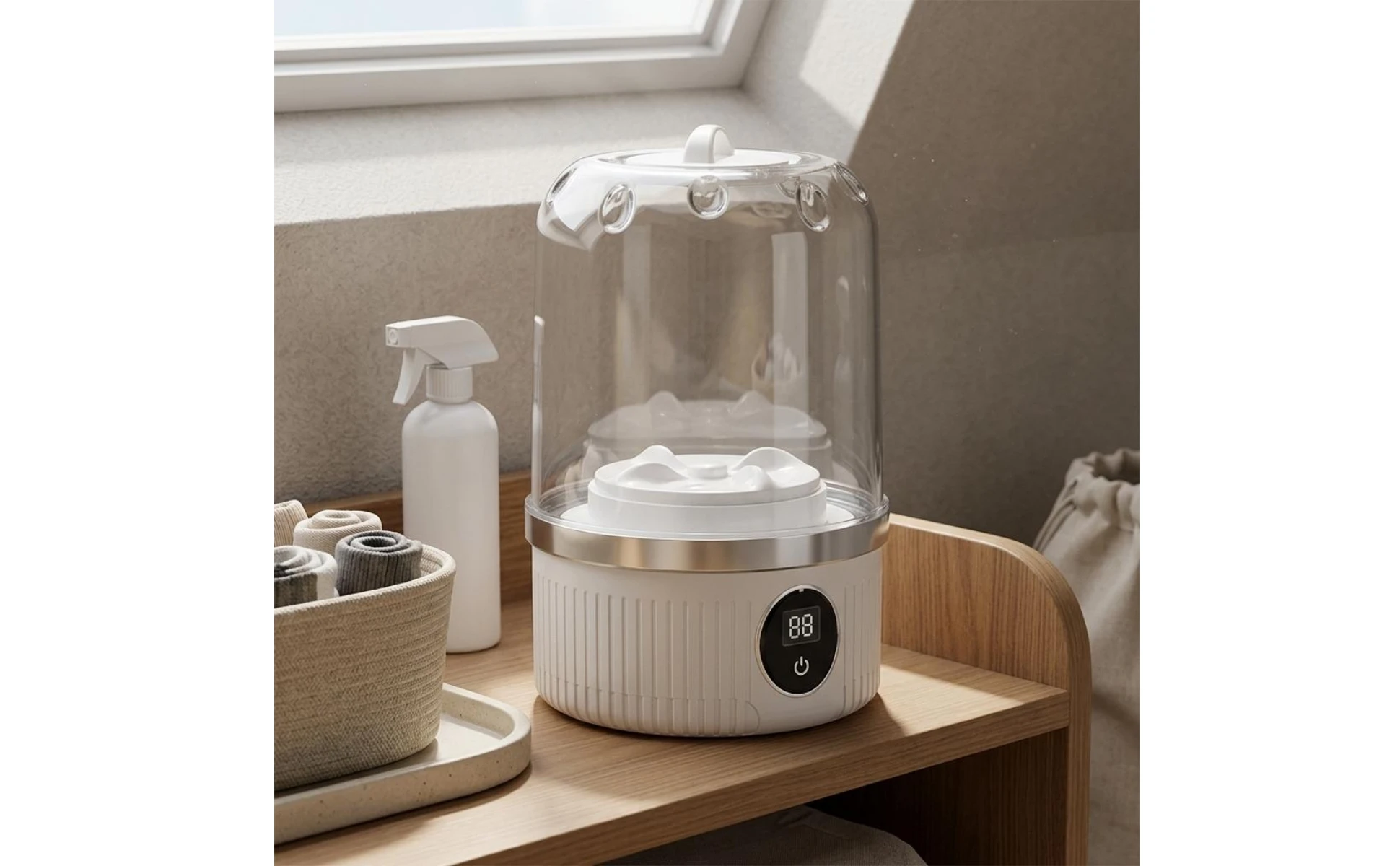 Wireless Mini Washing Machine Transparent Chamber Portable Mini Washer