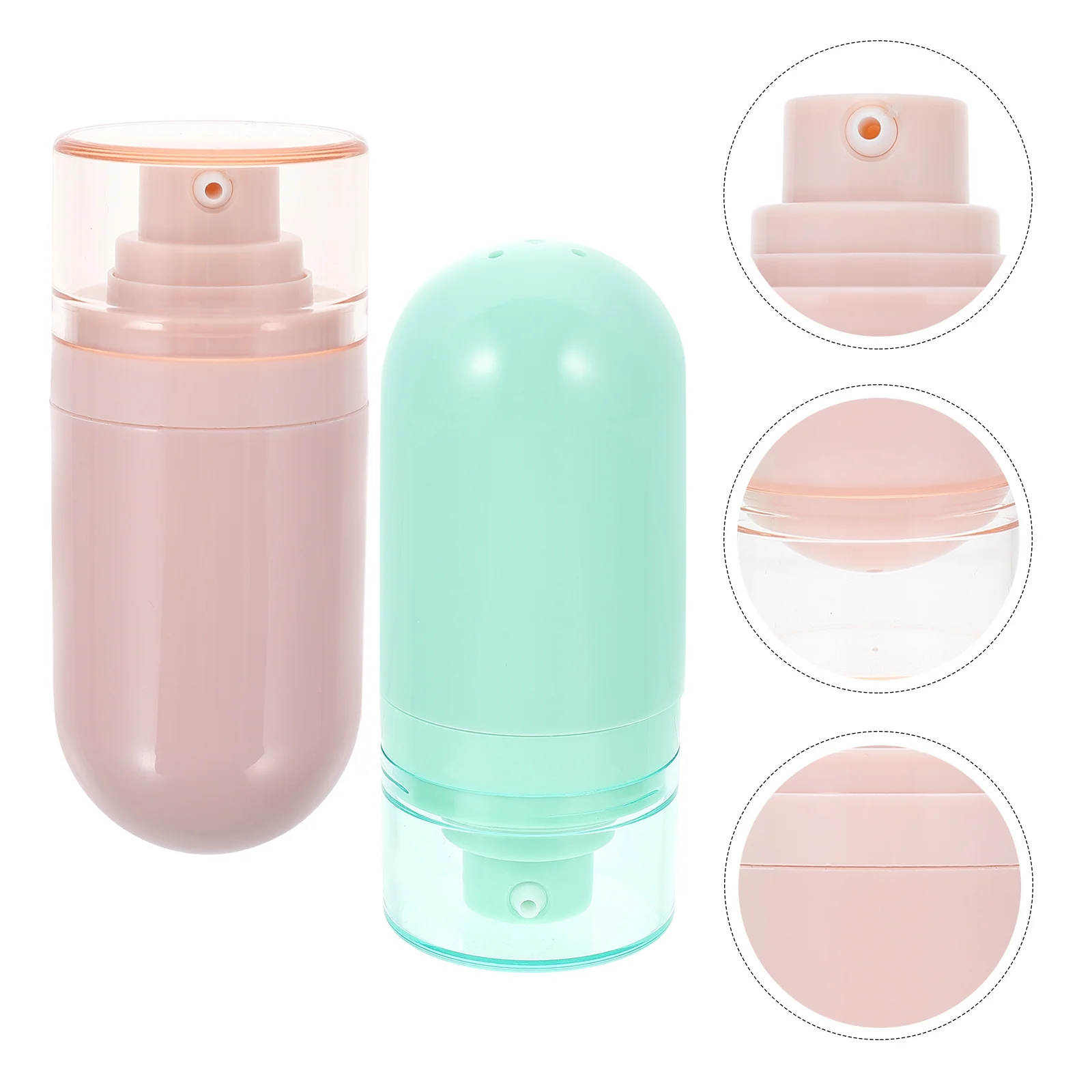 

2 Pcs Lotion Bottle Face Wash Press Type Skin Care Product Packing Abs Shampoo Travel