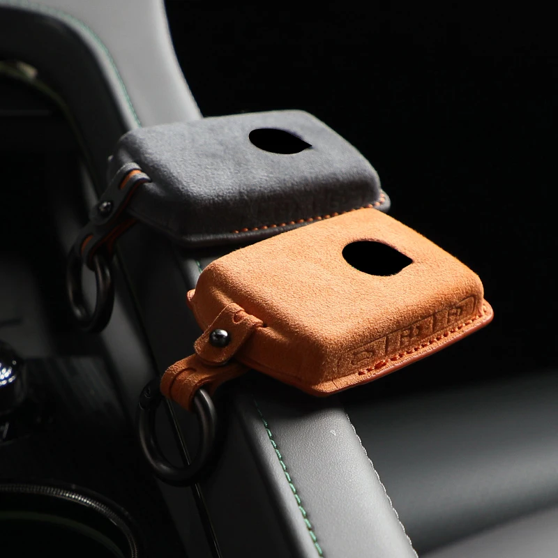 Alcantara For Volvo S90 S60 XC60 XC40 V60 V90 Car Key Case holder Cover Shell Suede Keychain Remote Protector Accessories