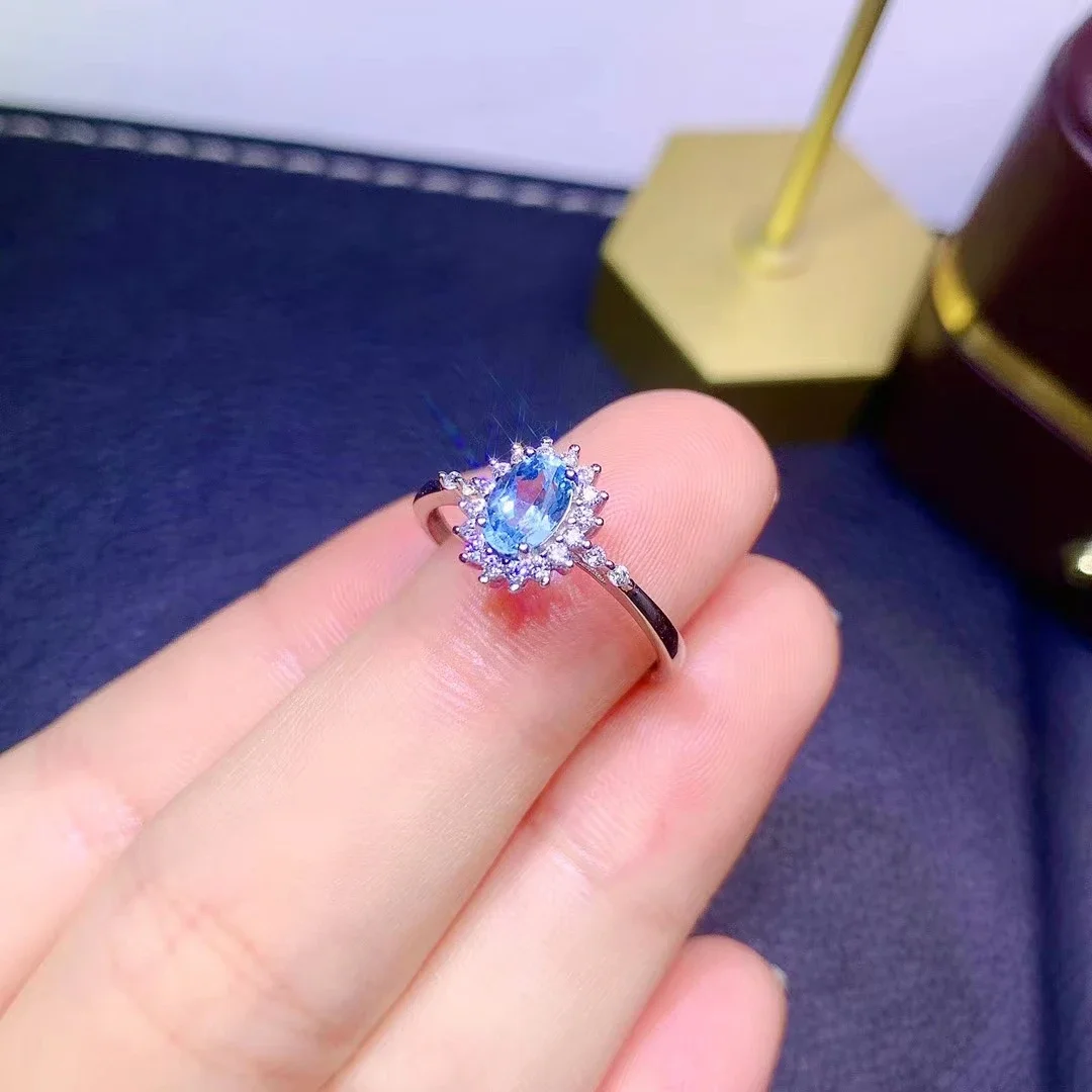 

Hotsale Silver Topaz Ring for Daily Wear 4mm*6mm VVS Grade Natural Topaz Silver Ring 100% Real 925 Silver Topaz Jewelry