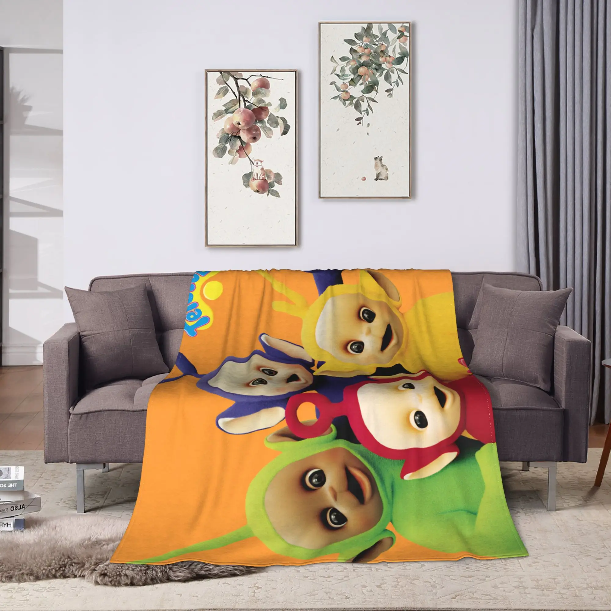 Childrens Cute T-Teletubbies Blanket  Super Soft Plush Bedding Throws For Living Room Picnic Flannel Bedspread Bed Cover