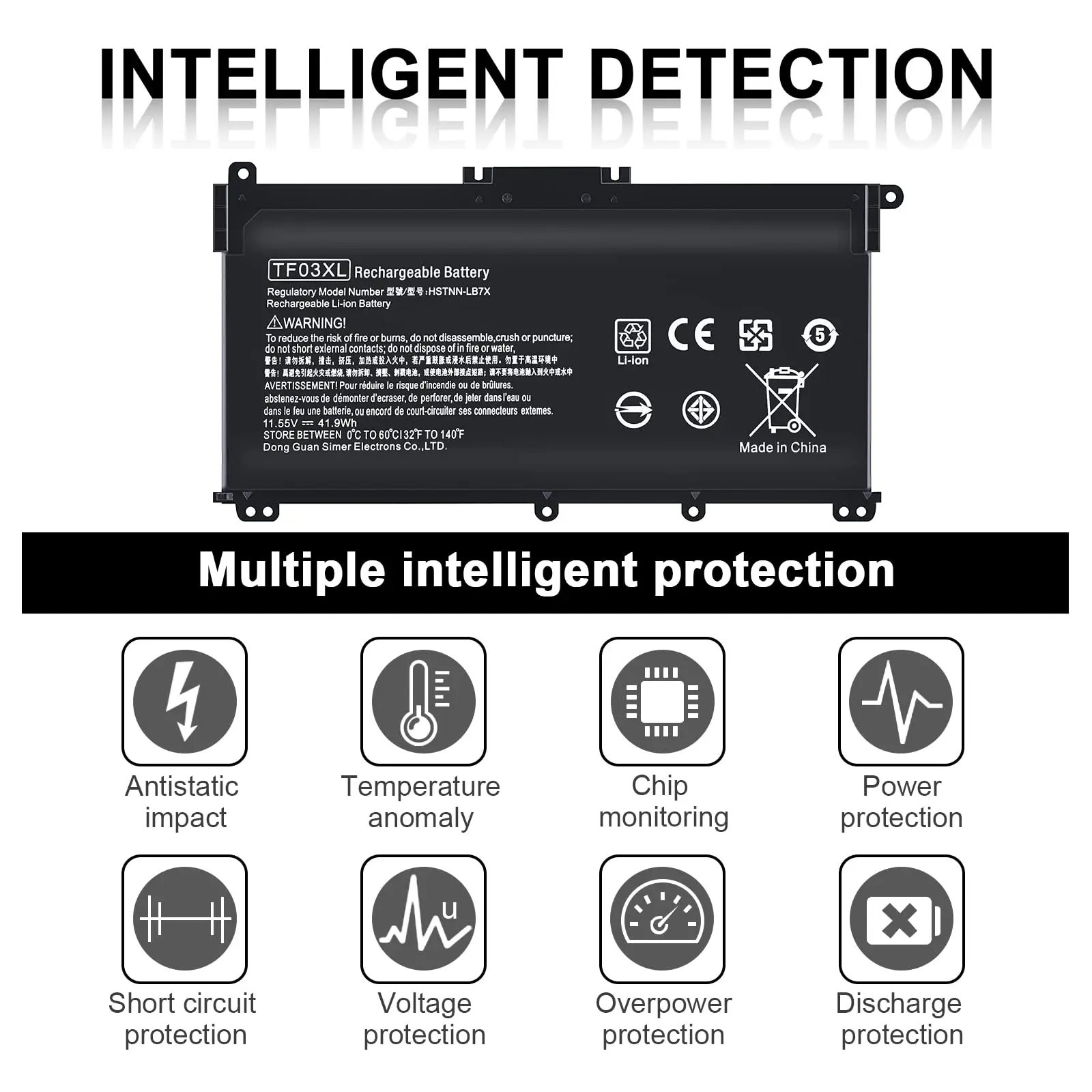 TF03XL 920070-855 Battery for HP Pavilion X360 15-CC665CL 15-CD040WM 15-CC123CL 14-CD1055CL 14-CD1021LA 17-AR050WM 14M-CD0XXX