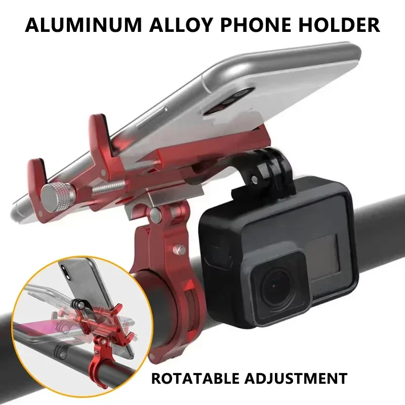 

High-Strength Aluminum Alloy Phone Mount Easy Installation Durable Anti-Deformation Stable Holder for Car Bike Motorcycle