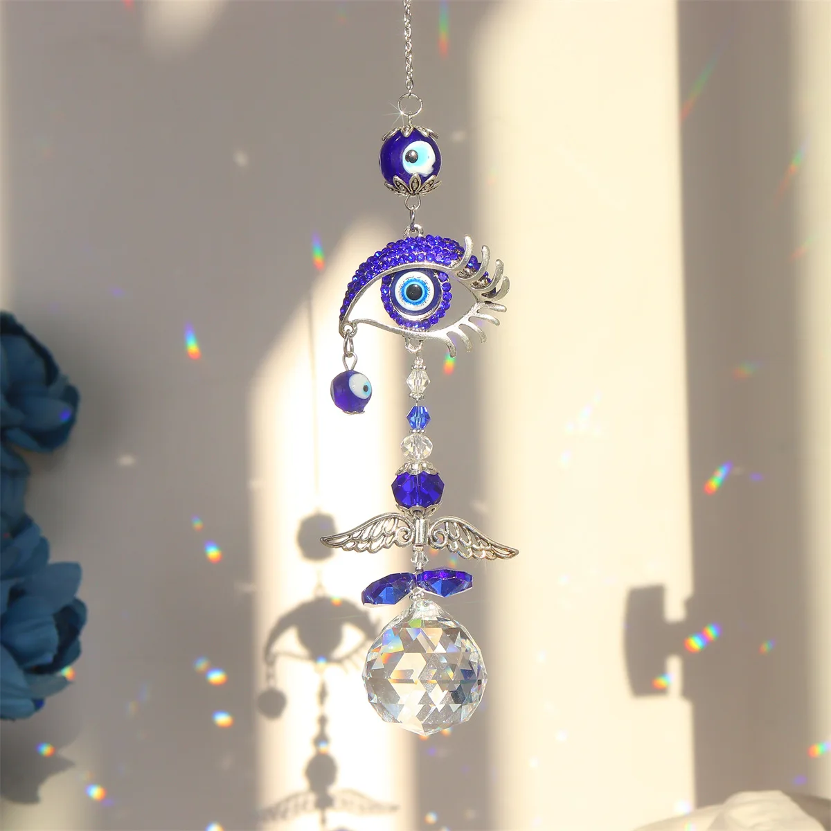3PCS Crystal Sun Catcher Pendant Garden Decor Crystal Wind Chimes Rainbow Garden Sunshine Collection Suncatche Curtain Decor