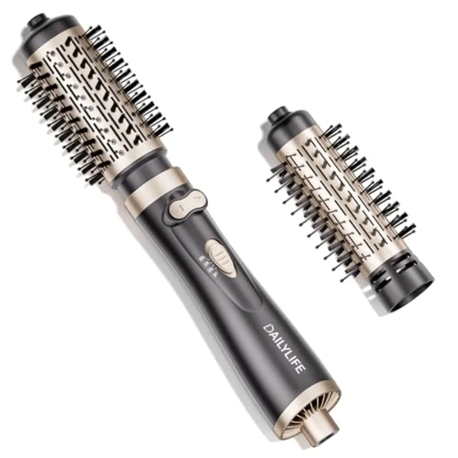 

Rotating Hair Dryer Brush Hot Air Brush Spinning Blow Dryer Brush with 2 Brushes 1.5" and 2" Ionic Generator