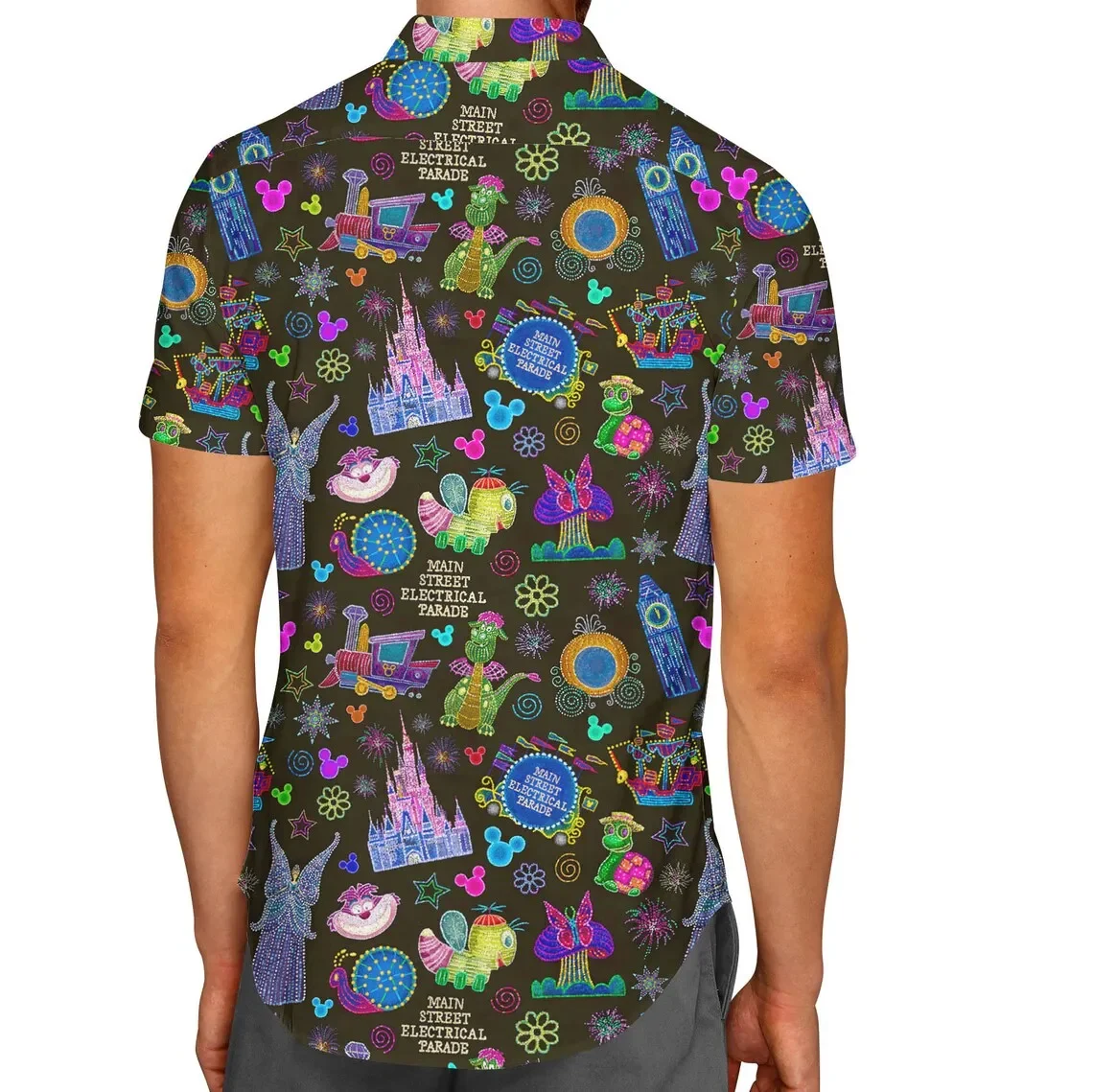 Hauptstraße elektrische Parade Hawaii Shirt Disney Mode Vintage Button Down Kurzarmhemd Männer Frauen Hawaii Hemden