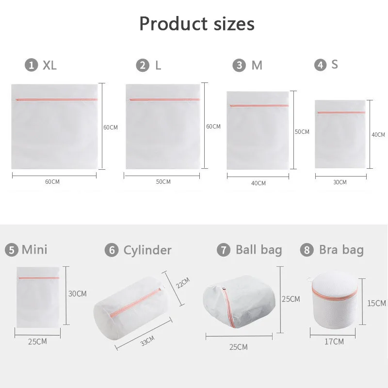 Zipper Slim Mesh Laundry Wash Bags Foldable Delicates Lingerie Bra Socks Underwear Washing Machine Clothes Protection Net