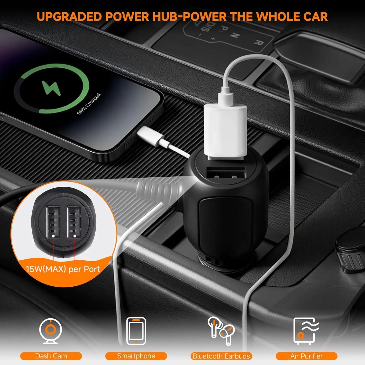 غطاء مقعد Canreal ساخن للسيارات، سخان مقعد شتوي عالمي، أسود (عبوة واحدة)