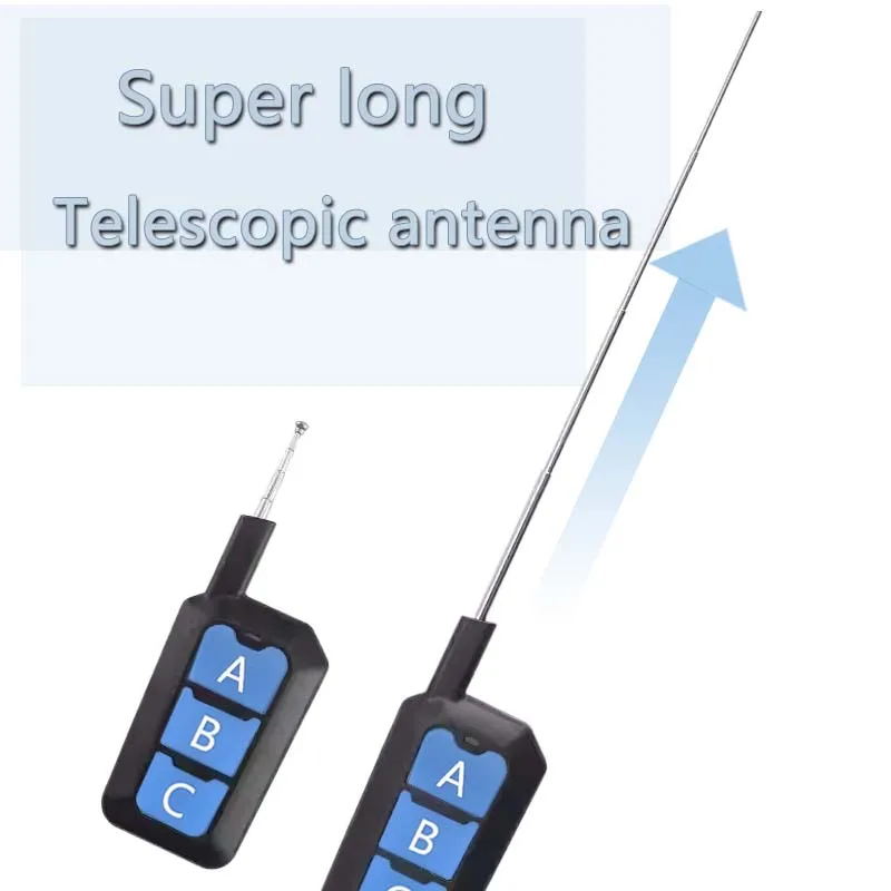 Pilot zdalnego sterowania dalekiego zasięgu, klonowany 433MHz, wersja z powiększonymi przyciskami, antena 21 cm, odpowiedni do bram garażowych, szlabanów. — zdjęcie produktu 4