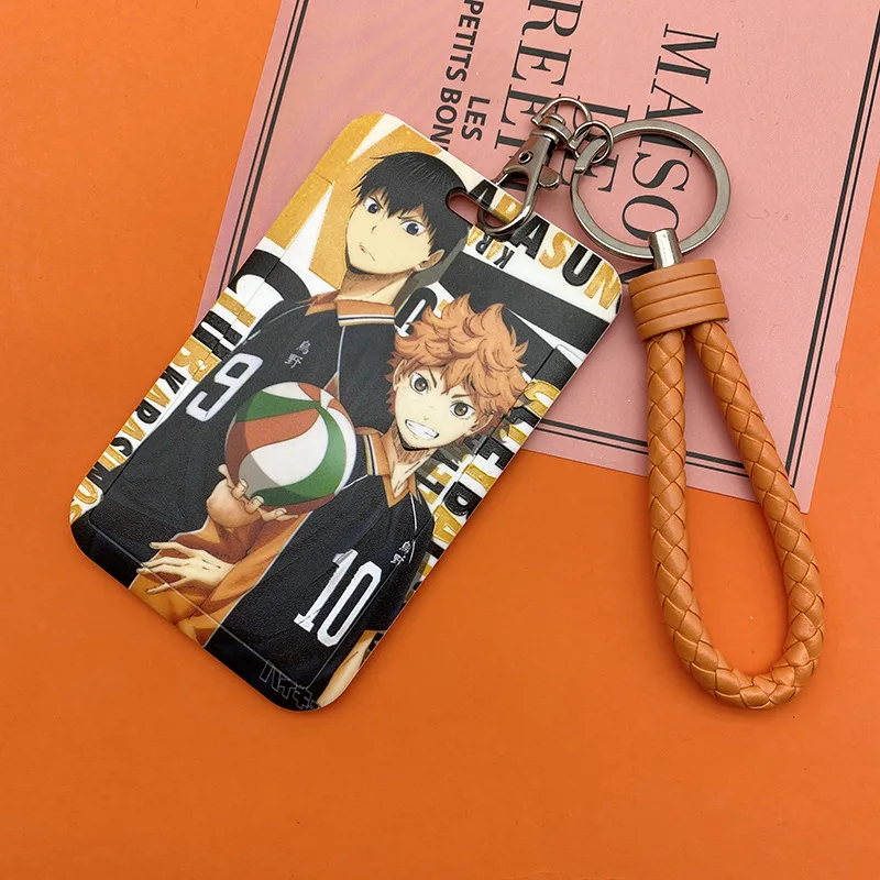 Haikyuu!! Ferrule Student ID Subway Access Control ID Card Holder Portable Keychains Backpack Pendant Children\'s Holiday Gifts