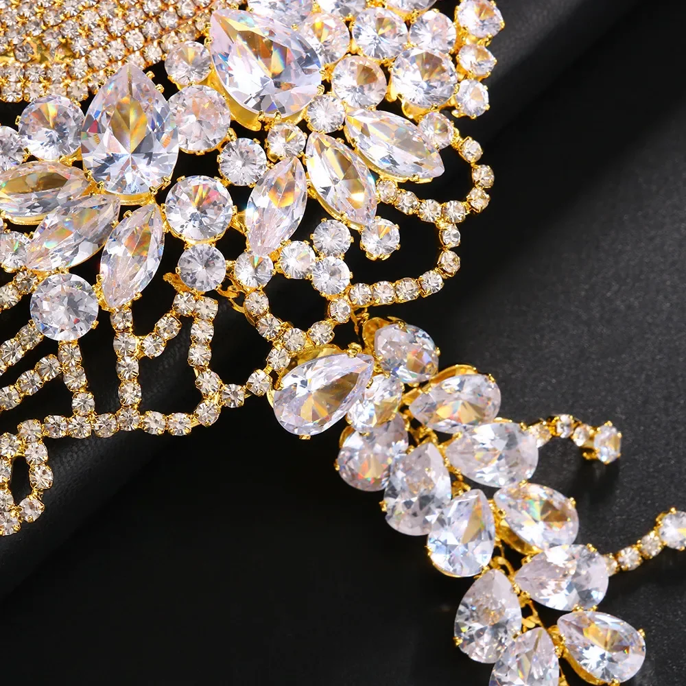 Exquisite Cubic Zirconia Mask Face Jewelry for Women Fashion 2024 Masquerade Elastic Rope Face Chain Halloween Accessories Party