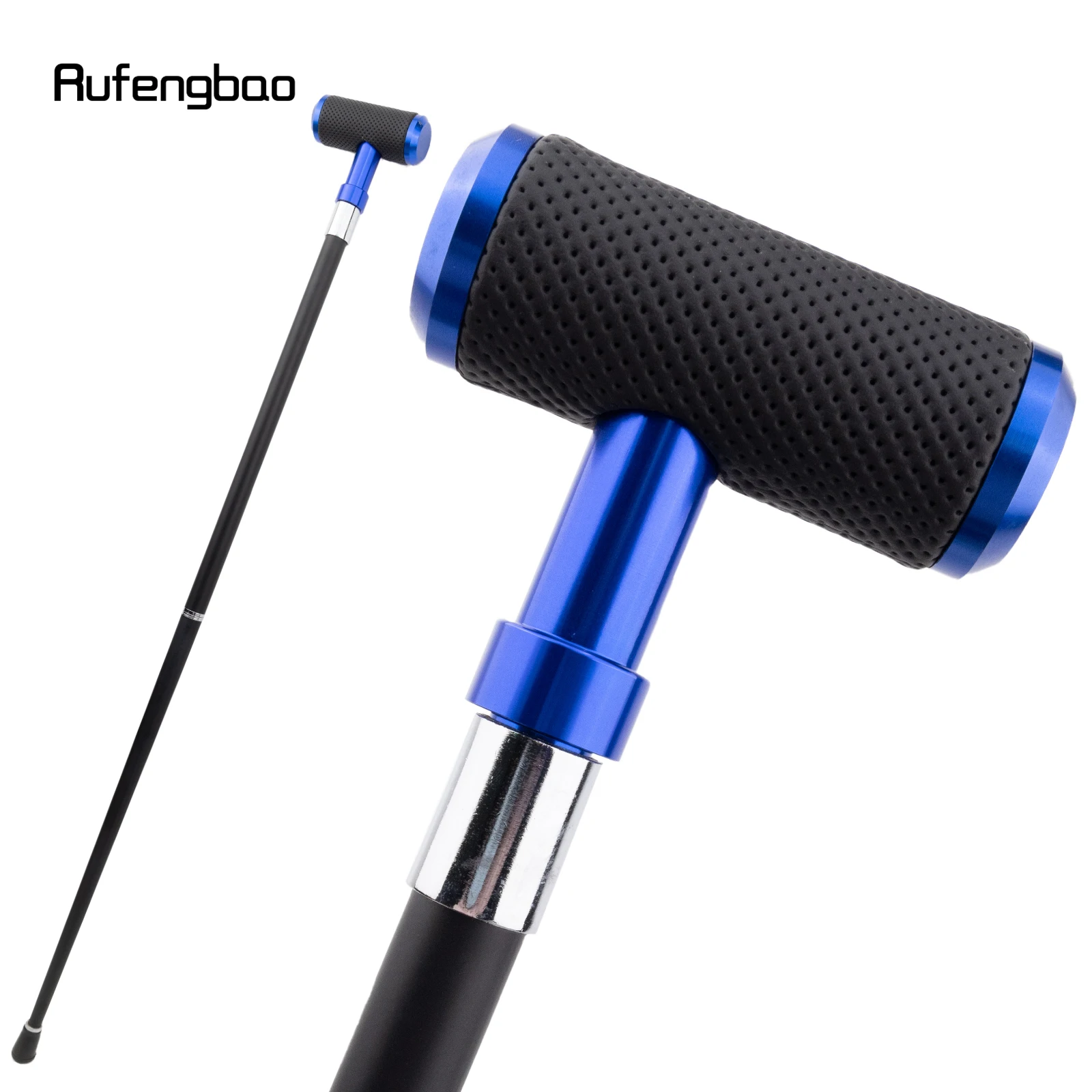 bastone-decorativo-cilindrico-in-pelle-blu-con-decorazioni-argentate-per-halloween-cosplay-e-feste