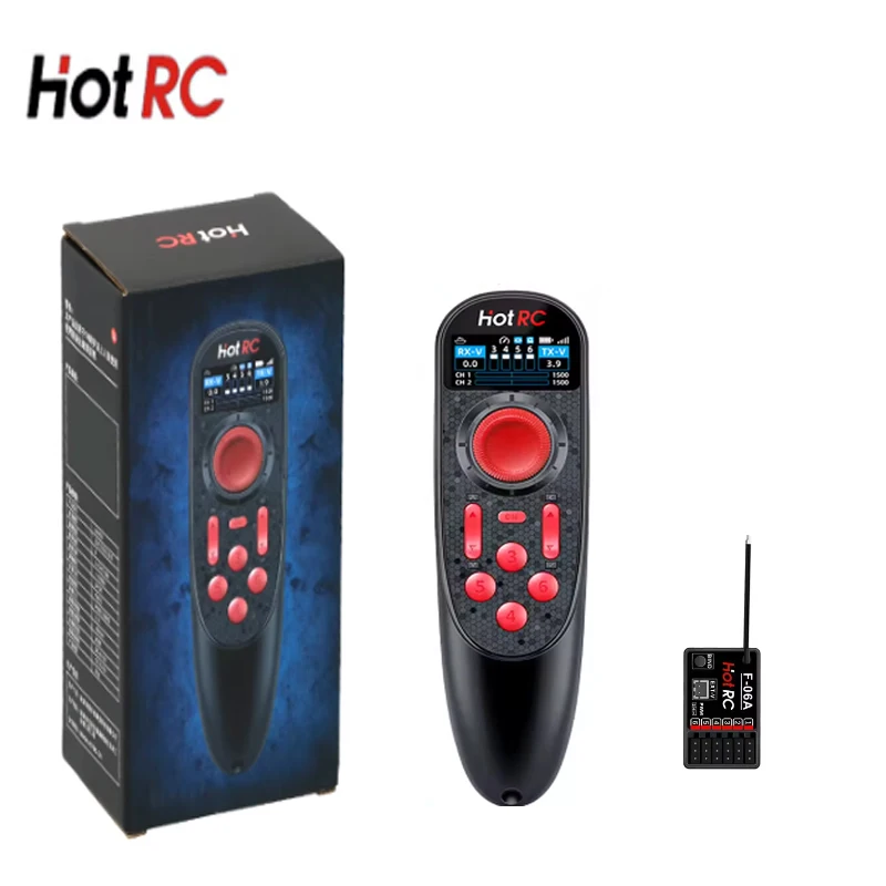 NEW HOTRC DS-650 6CH 2.4G Radio System Transmitter Color Screen Remote Controller w/ F-06A Receiver for RC Boat Car Model