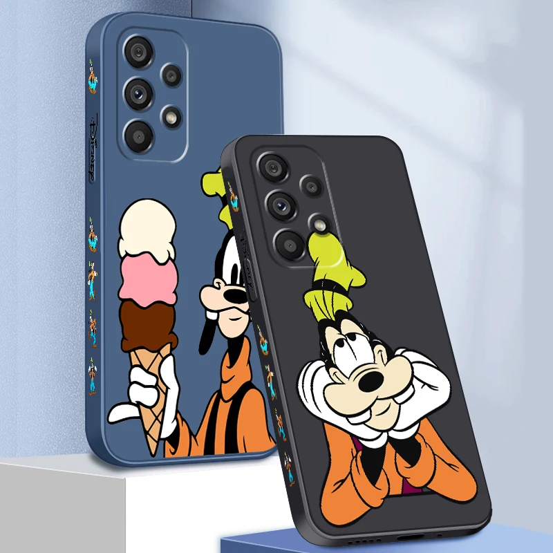 Disney Goofy Cute Dog Liquid Left Rope For Samsung Note 20 10 A54 A31 A14 A03 A22 A34 A04 A24 Ultra Plus 5G Soft Phone Case image 3