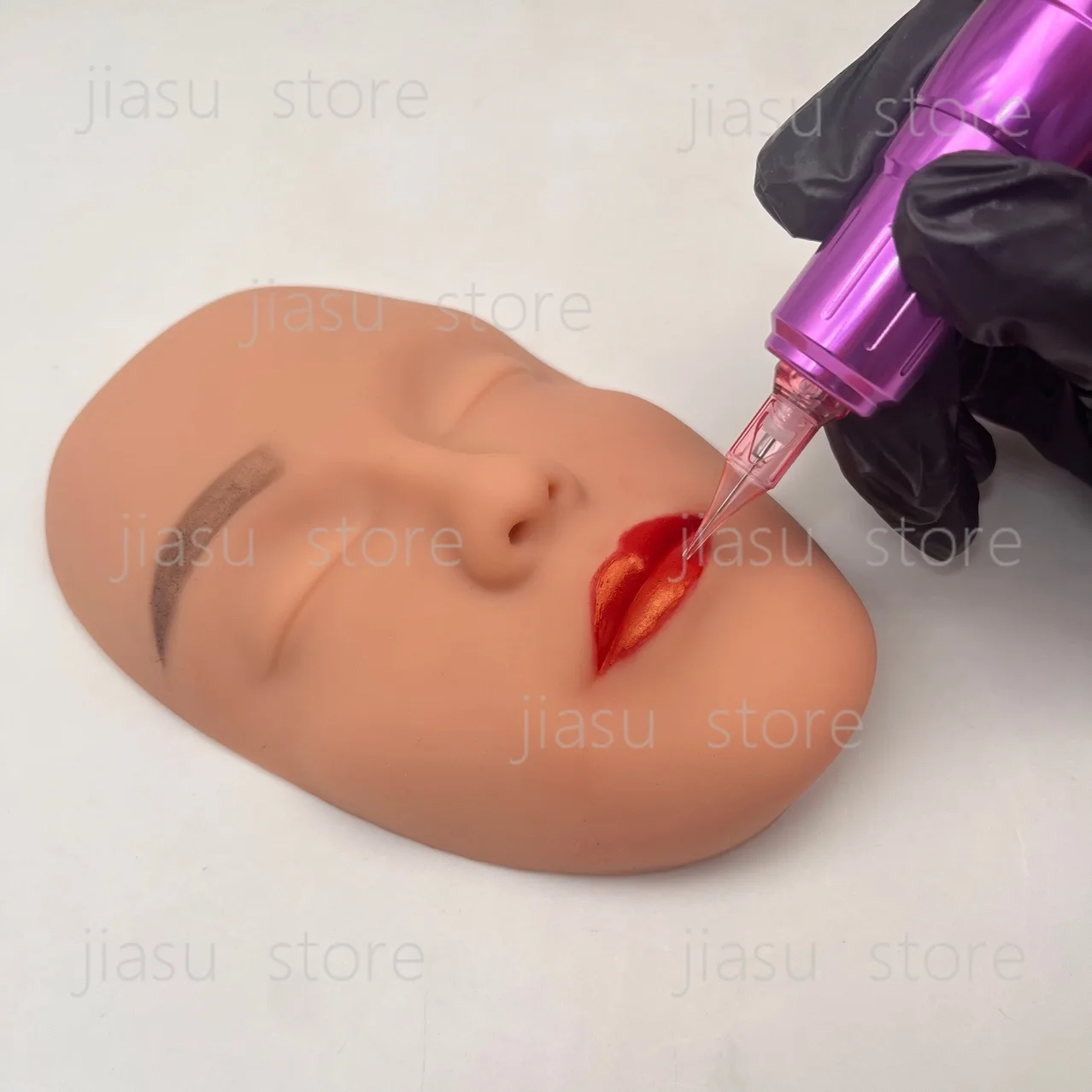 European American Style Real Silicone Full Face Practice Mannequin for Eyelash Microblading Makeup