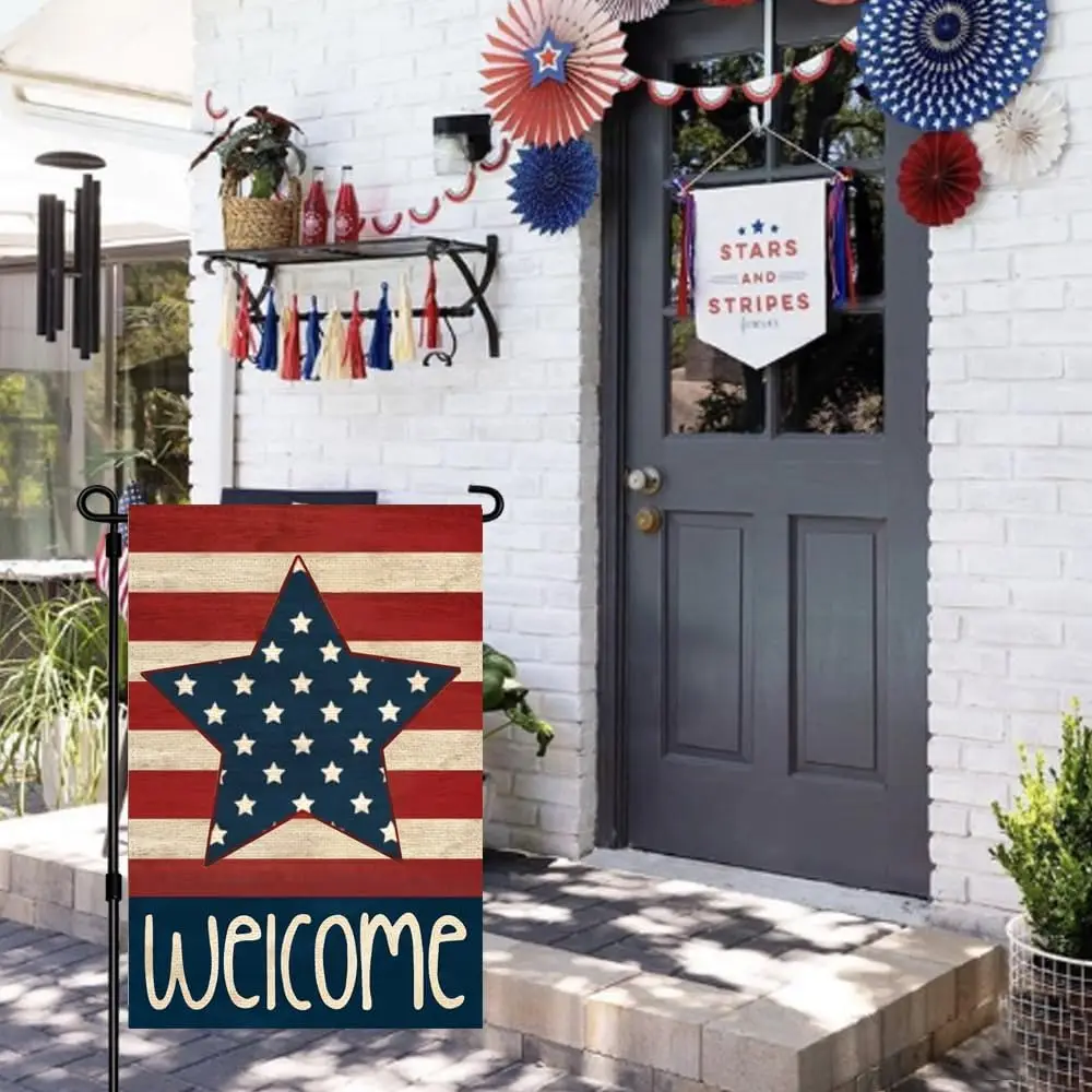 4th of July Garden Flag Double Sided 12x18 Patriotic Decoration | Independence Day Decor, Vivid Colorfast & Durable Side llp