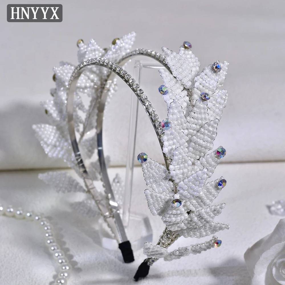 YouLaPan رائعة الزفاف حبة Headbands المنسوجة يدويا يترك السيدات مأدبة الأطراف الرقص حفلة إكسسوارات الشعر YXA142 #2