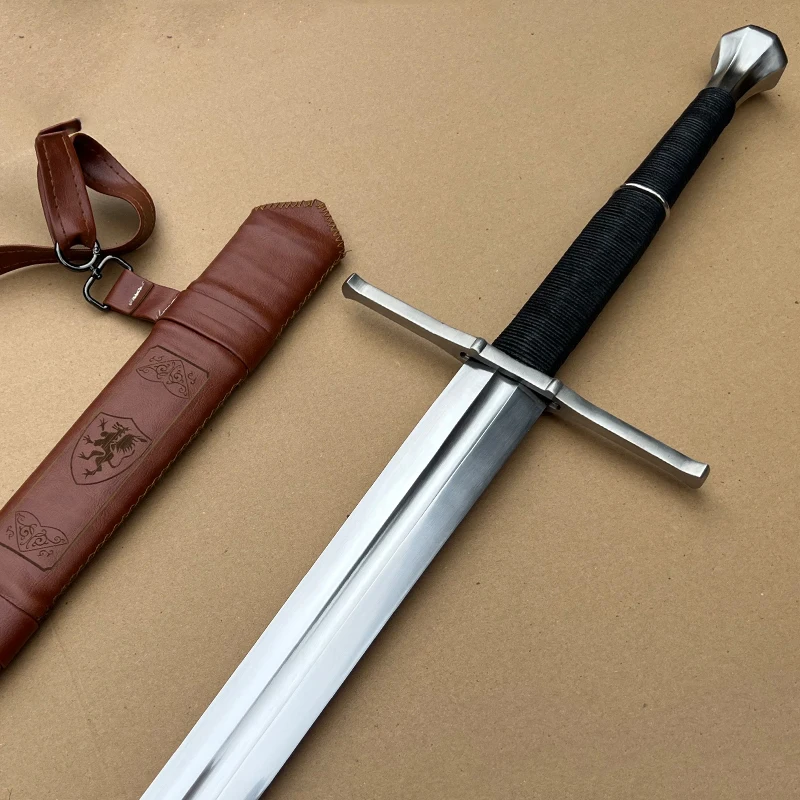 European Olbrecht Sword 5160 High Carbon Steel Blade Real Handmade Full Size Two Handed Katana Medieval Decorative Swords