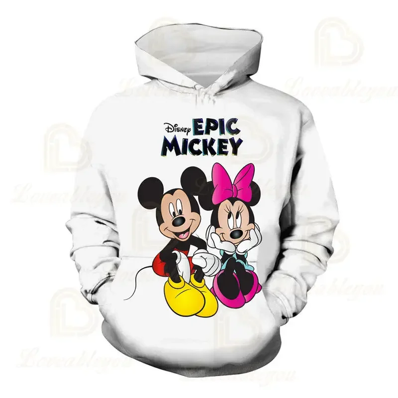 Dis Minnie Mouse Sweatshirt Dames Lente Mode Jongen Meisje Kinderen Anime Hoodies 3d Print Herfst Casual Heren Hoodie