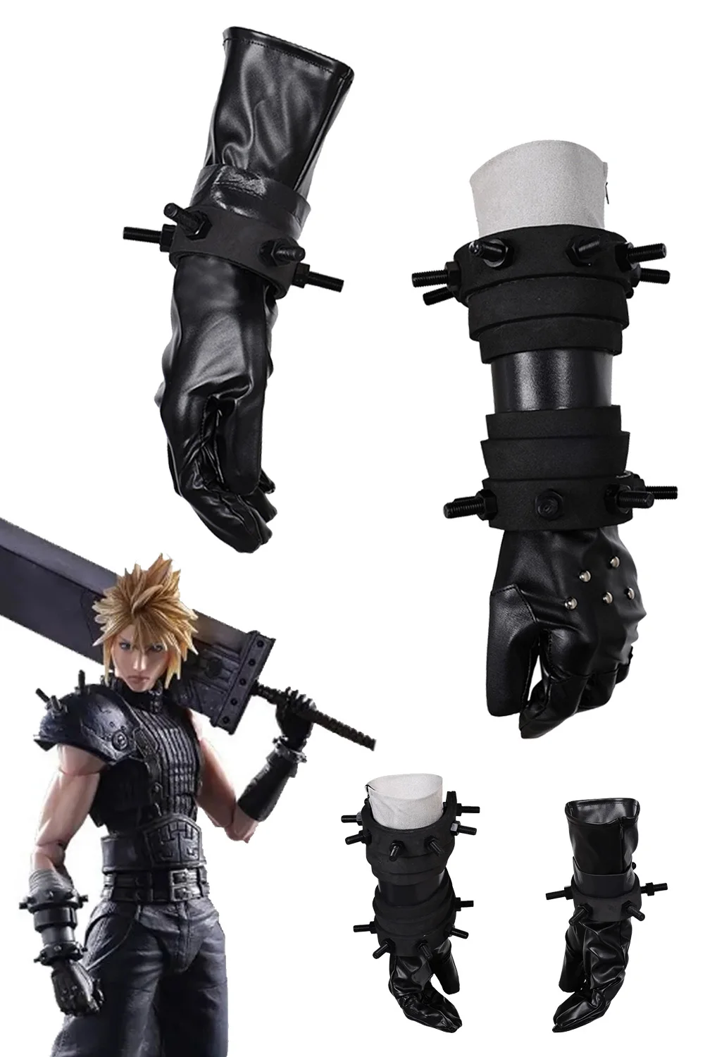 

Fantasia FF7 Cloud Gloves Anime Game Final Cosplay Disfraz Costume Accessories Men Fantasy Halloween Carnival Party Props Gifts