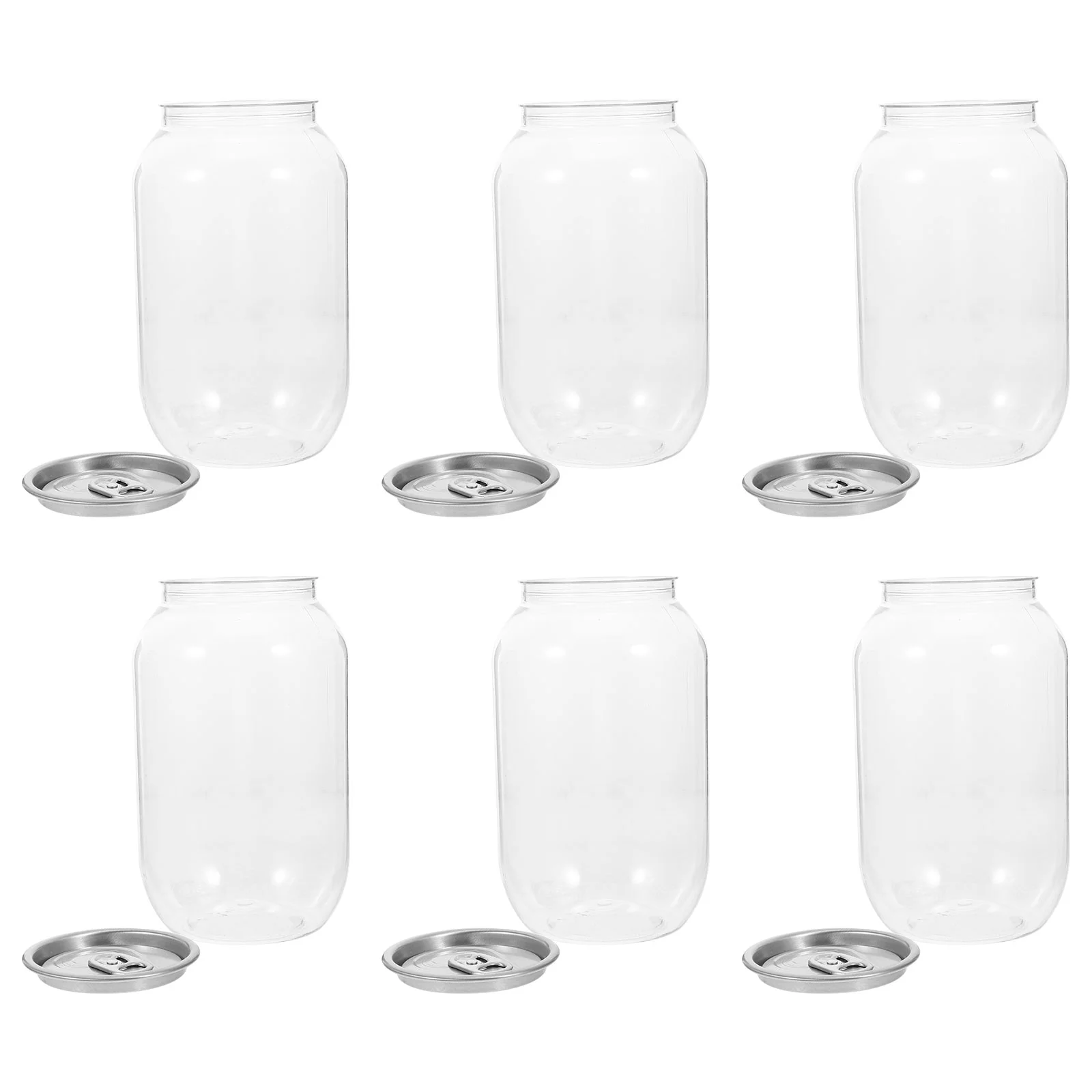 10Pcs Portable Canning Jars Beverage Drink Containers With Lids Drinks Storage Can Beverages Jar Kitchen Dining Bar