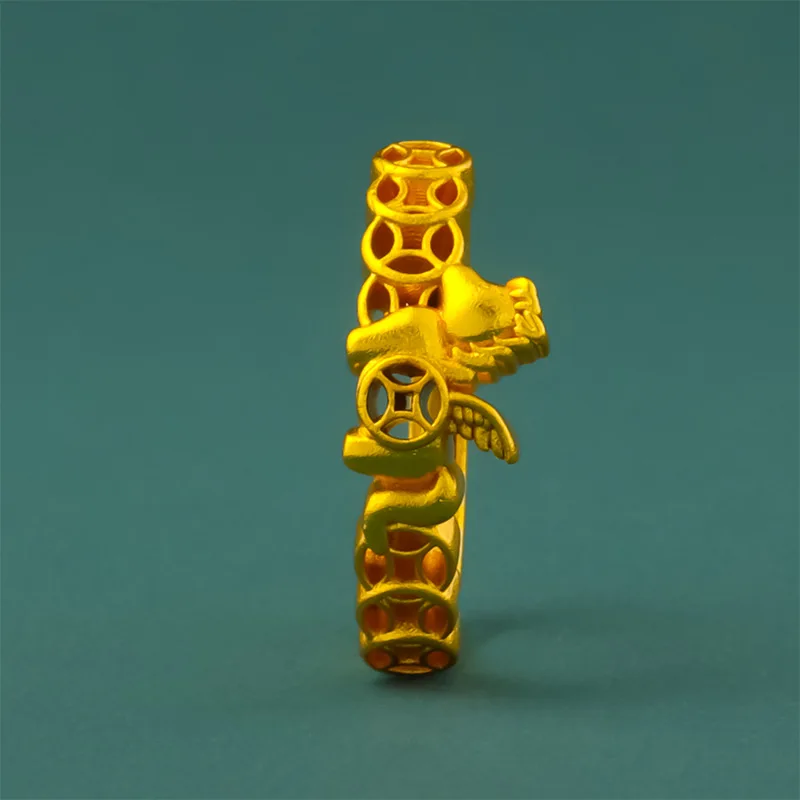 2026 Sand Gold Horse Year Bring Fortune Ring For Women Light Luxury Fashion Adjustable Open Finger Ring Ladies Nice Daily Wear P
