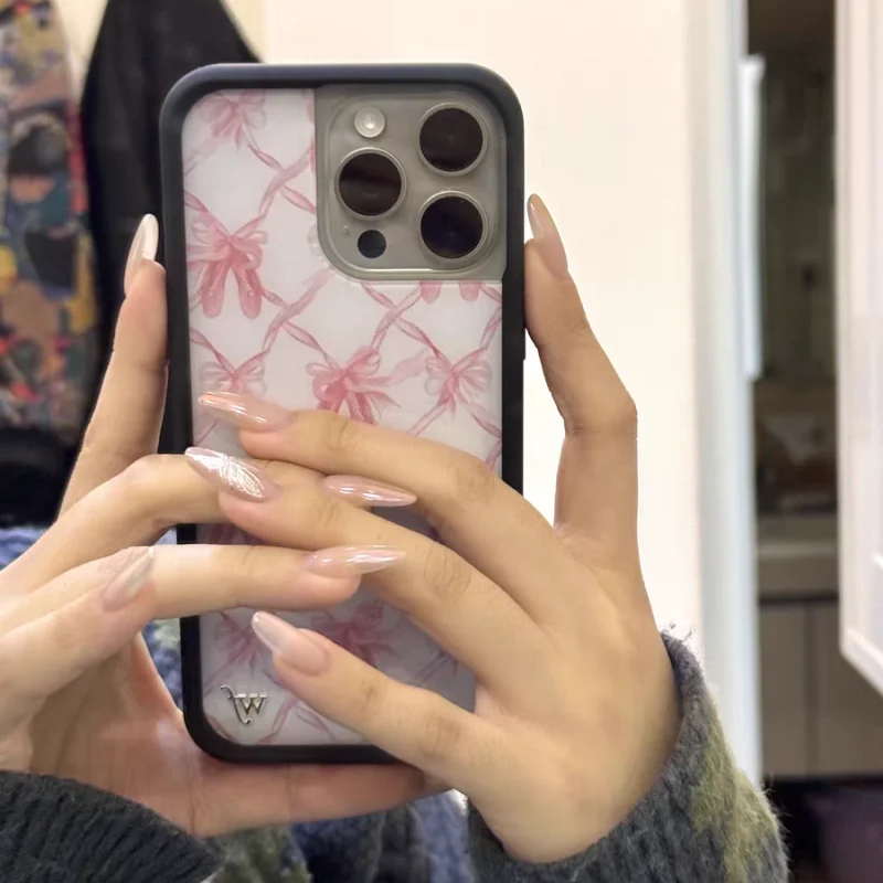 على بوانت أحذية الباليه البرية جراب هاتف آيفون 11 12 13 14 15 16 17 برو ماكس زائد الهواء 17 برو الفتيات wf الأوشحة الوردية غطاء #6