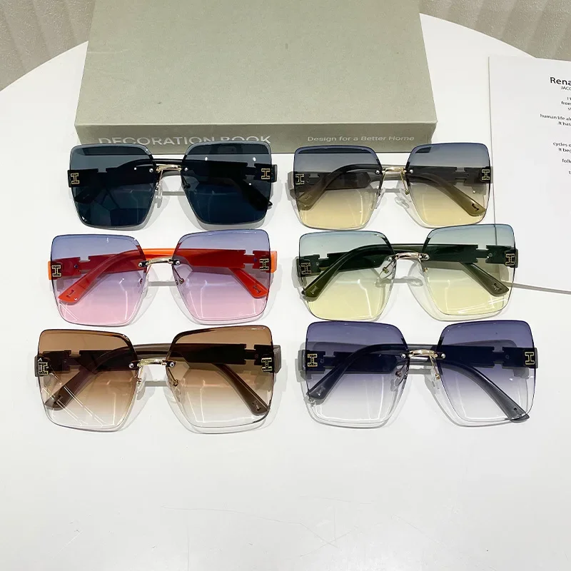 New Women Oversized Square Sunglasses Men Vintage Big Frame Rectangle Sun Glasses Street Photo Driving Eyewear UV400 Glasses