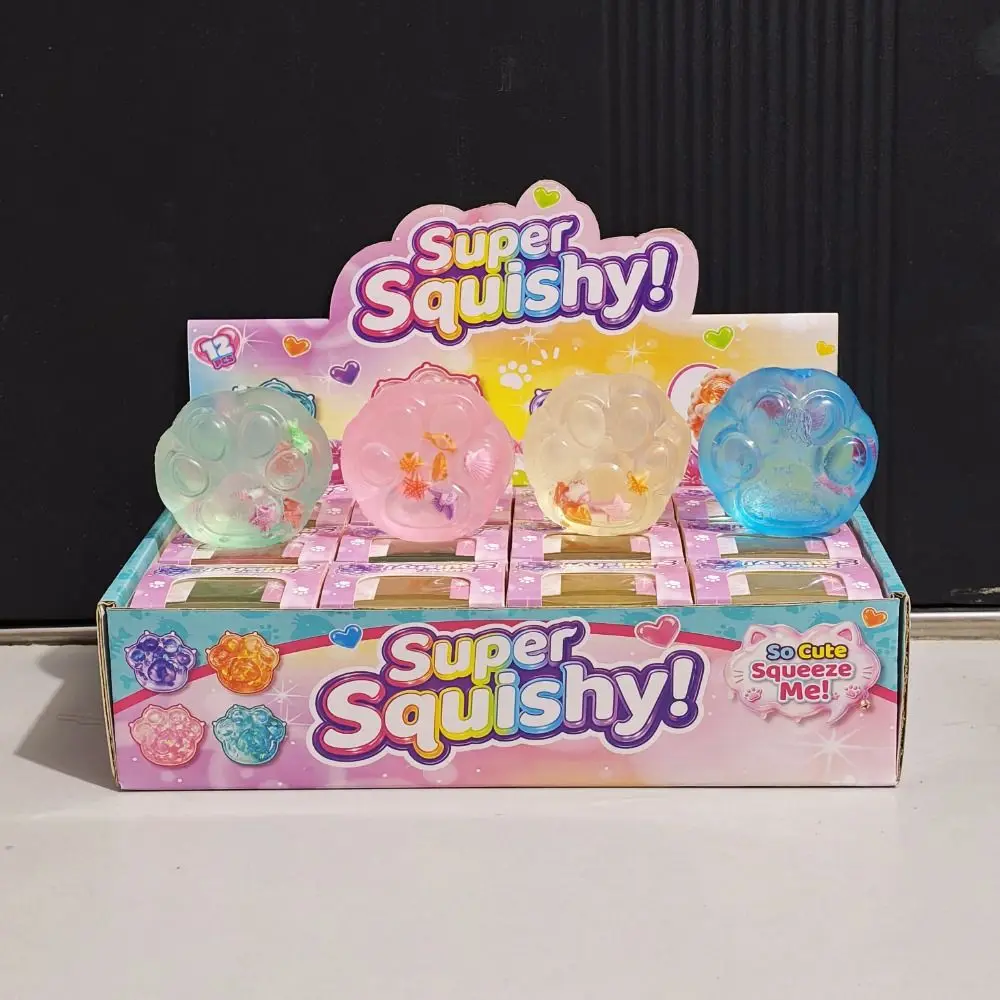 Novelty Ocean Theme Cheese Squeezed Cube Moldable Soft Cheese Pinch Anxiety Relief 6cm Cat Paw Squishy Toy Office Desk Toy