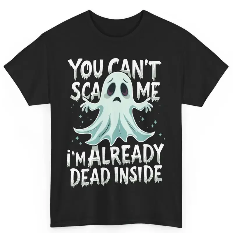 Ghost Dead Inside Halloween Spooky Costume Cotton T Shirt