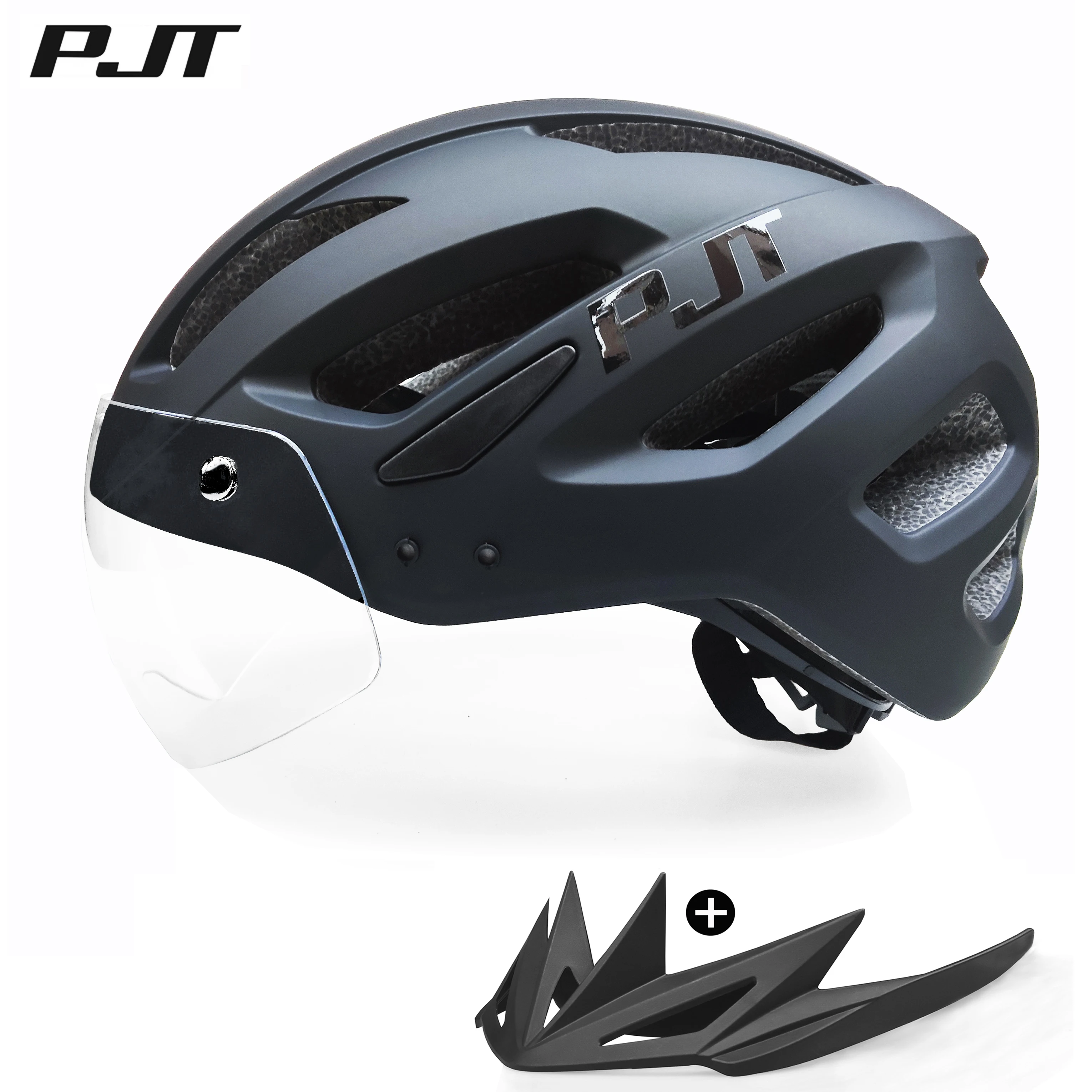 AliExpress PJT 4 in 1 Bike Helmet Adult Bike Helmet Dual Mode Goggle MTB Road Cycling Helmet 57-61cm Lightweight Breathable Bicycle Helmet