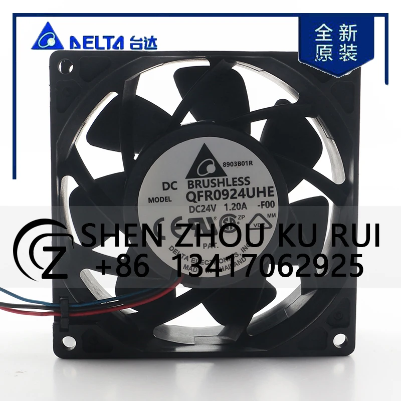 

New Delta 5V 12V 48V DC 24V 1.20A AC EC 9038 90X90X38MM 9CM Double Ball Converter High air Volume Violent QFR0924UHE Cooling Fan