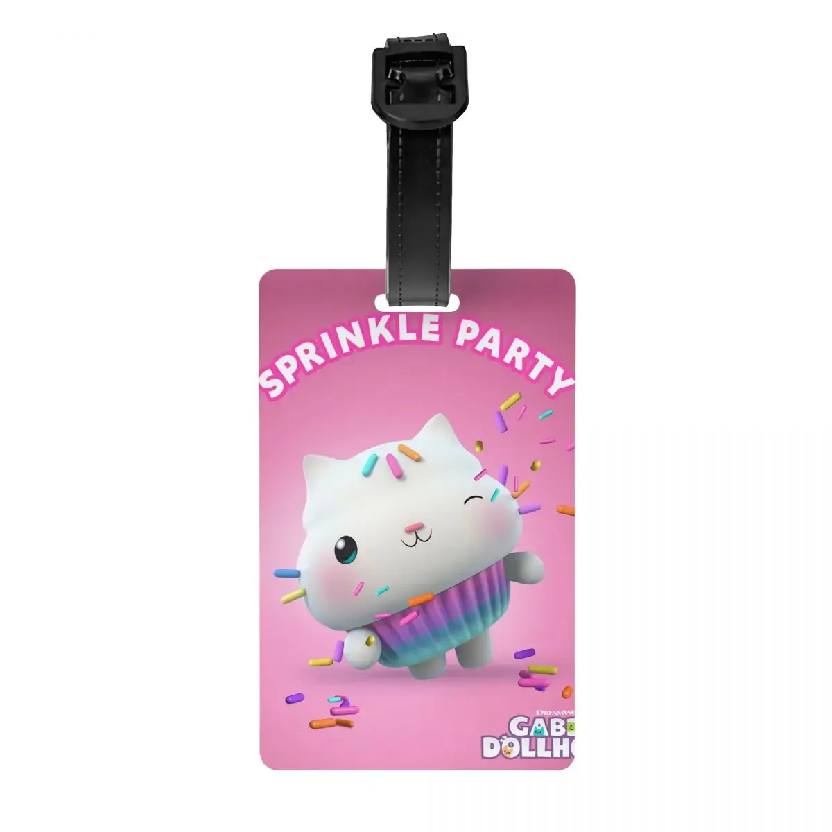 

Gabbys Dollhouse Gabby Cats Luggage Tag Cakey Cat Suitcase Baggage Privacy Cover ID Label