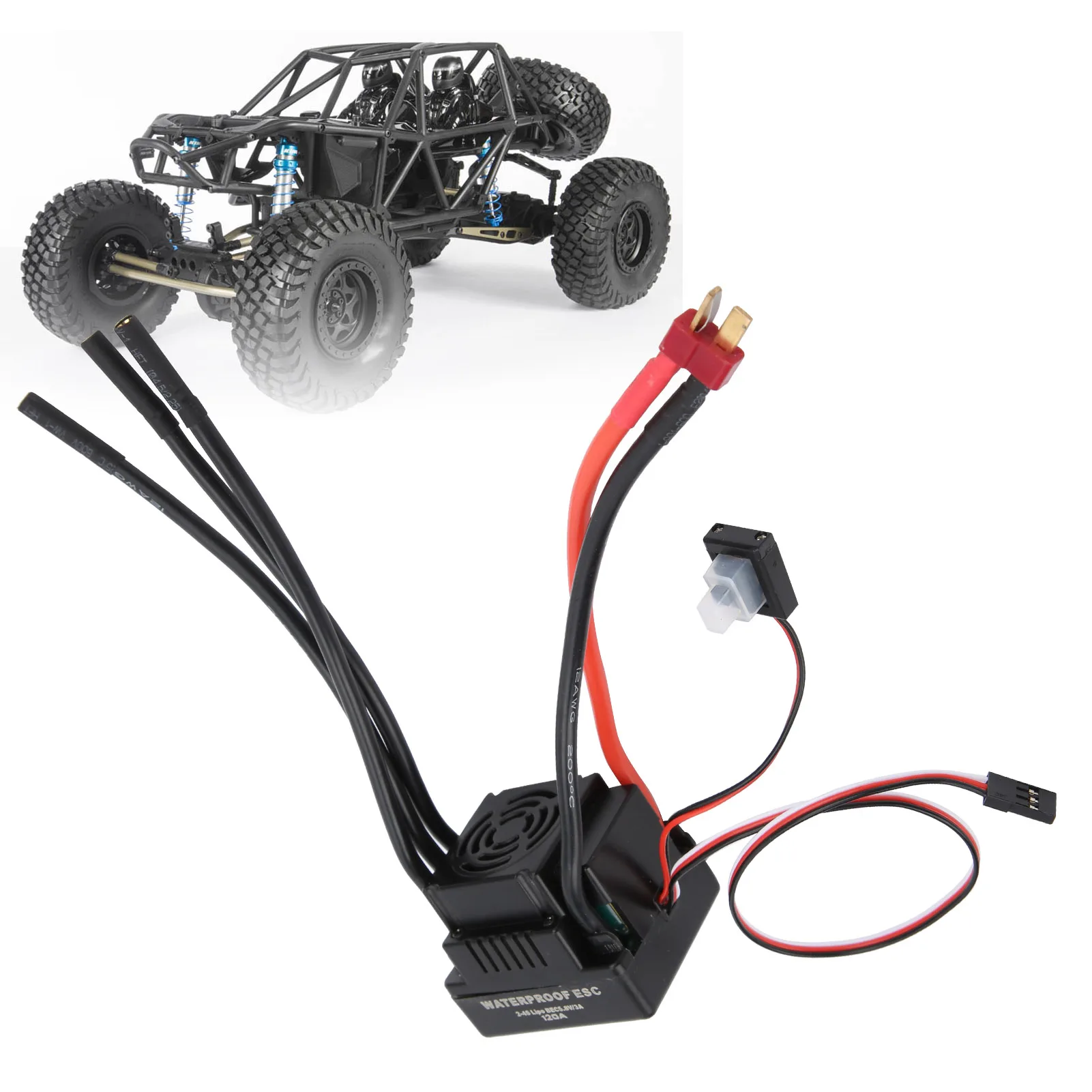 

120A RC Brushless Waterproof Electronic Speed Controller ESC with 5.5V / 3A BEC for 1/8 1/10 1:10 RC Car