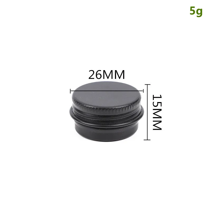 200pcs Matt Black Empty Aluminum Cream Jars Tins 5g Mini Cosmetic Lip Balm Containers Nail Decrocation Crafts Pot Cans